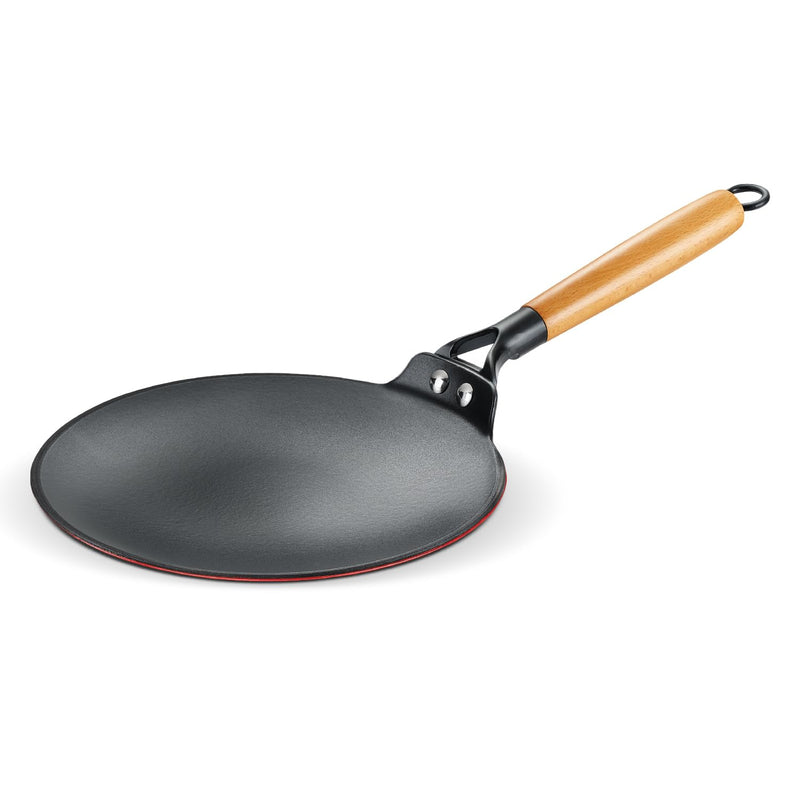 Prestige Castlite Enamel Coated Lightweight Cast Iron Concave Tawa 25cm | High Heat Retention, Rust-Proof | Gas & Induction Compatible | Low-Oil Cooking | Stay-Cool Handle | Easy Clean | 15Y Warranty