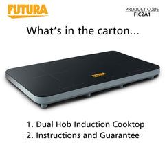 Hawkins Futura Dual Hob Induction Cooktop, 3600-W, Auto Cut-off, Child Lock, Intelligent Boil-Dry Protection, 20 Power Settings, Black (FIC2A1)