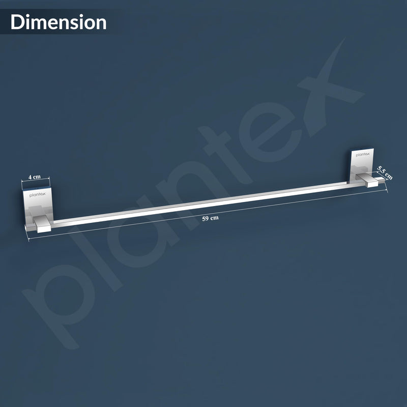 Plantex 304 Grade Stainless Steel 24 inch Single Towel Rod/Towel Holder for Bathroom/Towel Bar/Hanger/Stand/Bathroom Accessories - Senso (Chrome)-6