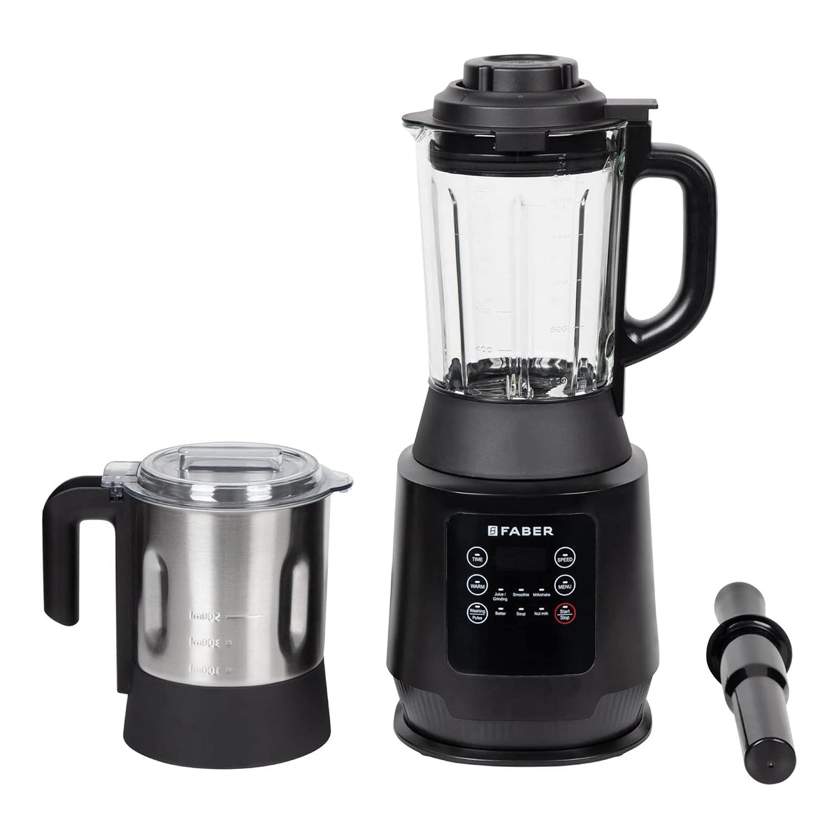 Faber 1800W Digital Power Blender Mixer Grinder |6 Auto Cook Menu|Hot Soup Maker|850W Built-in Heater|Nut Milk|Dry Grind
