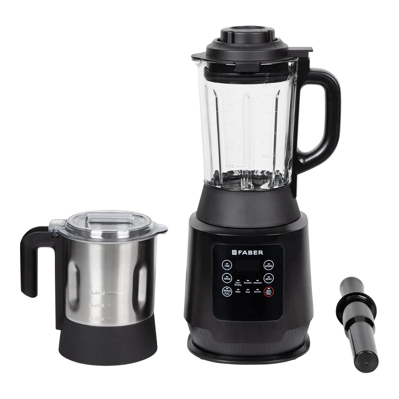 Faber 1800W Digital Power Blender Mixer Grinder |6 Auto Cook Menu|Hot Soup Maker|850W Built-in Heater|Nut Milk|Dry Grind