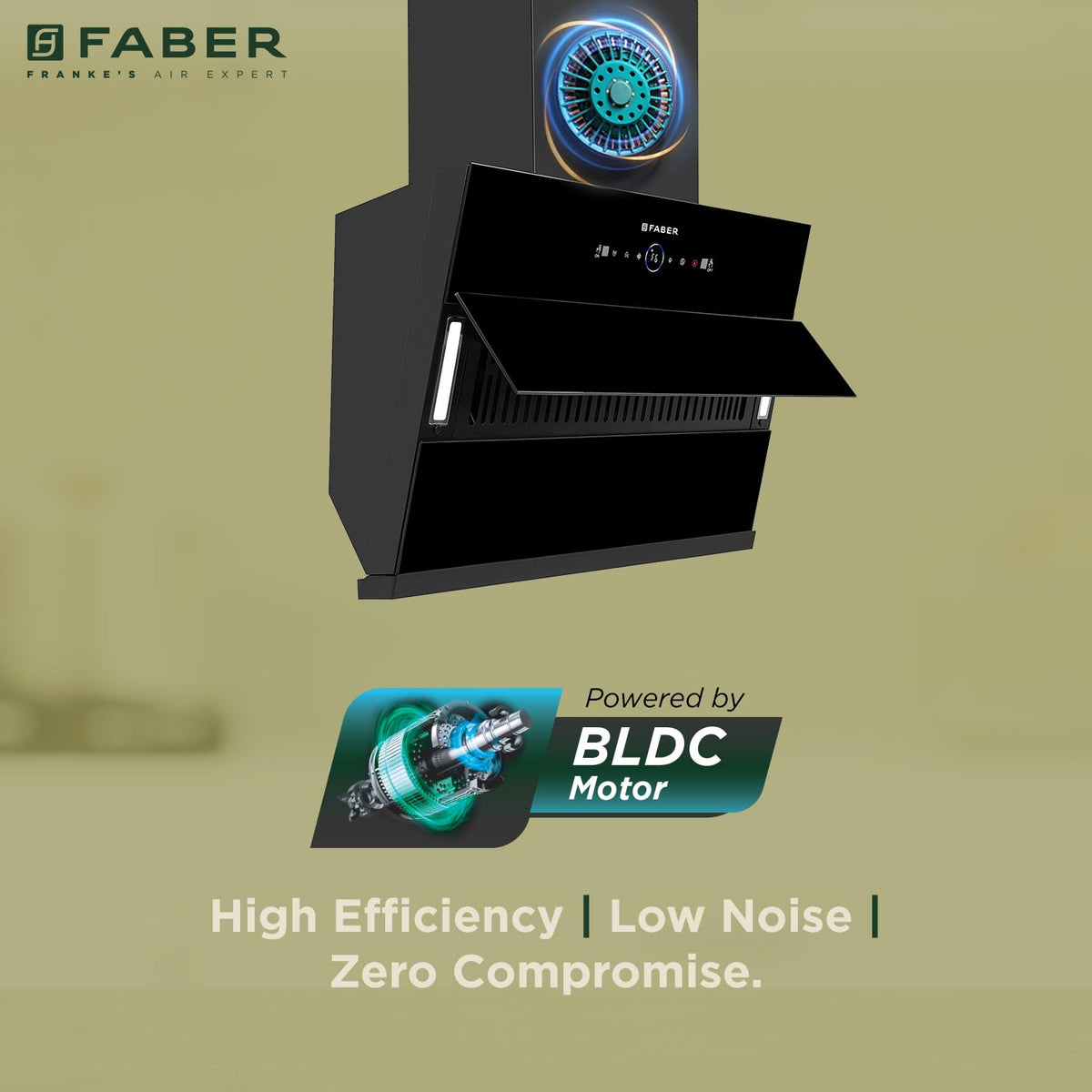 Faber Maple 75cm 1500m³/hr BLDC Autoclean Slant Chimney| 9 Speed Silent Hood| Energy Efficient| Touch&Gesture Control |1