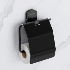 Plantex 304 Grade Stainless Steel Toilet Paper Holder for Washroom/Tissue Paper Roll Holder/Bathroom Accessories - Parv (Black)-1