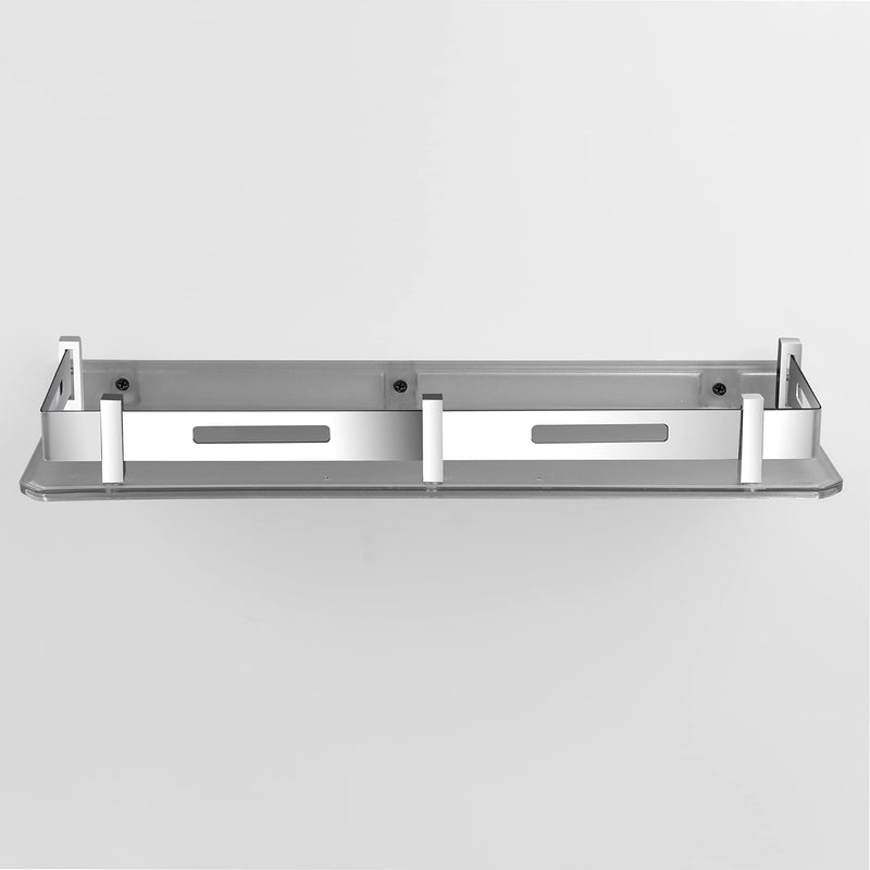 Plantex Unbreakable Plastic Bathroom Shelf for Wall/Kitchen Wall Shelf with Stainless Steel Railing/Living Room Multipurpose Wall Mounted Shelf (Transparent)-3