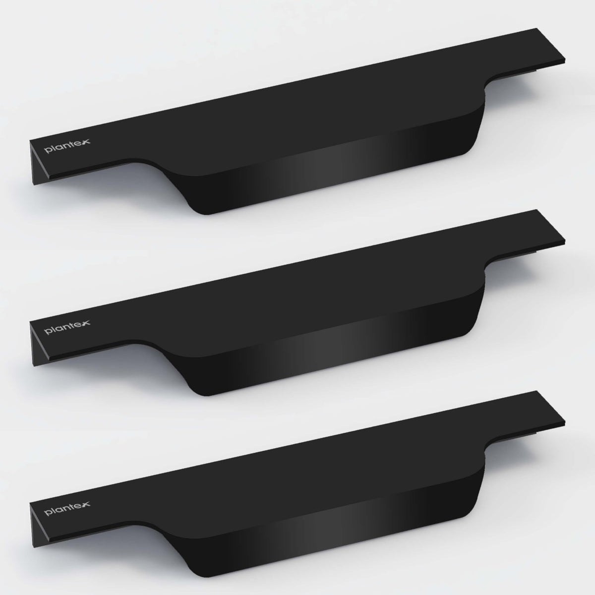 Plantex Profile Handle for Kitchen Cabinet/6 Inch Aluminium Drawer Profile Handle/Wardrobe Pull Handle for Home/Office/Hotel - Pack of 3 (Black) (Model APS-PF-1004)