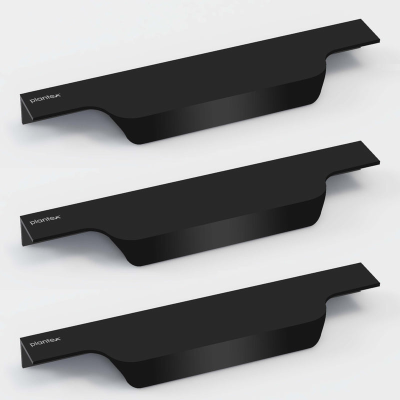 Plantex Profile Handle for Kitchen Cabinet/6 Inch Aluminium Drawer Profile Handle/Wardrobe Pull Handle for Home/Office/Hotel - Pack of 3 (Black) (Model APS-PF-1004)-1