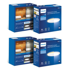 Philips 10-watt Round LED Up-Down Downlighter (Pack of 2) (Warm White + Natural White, B0D4VNK3VM)