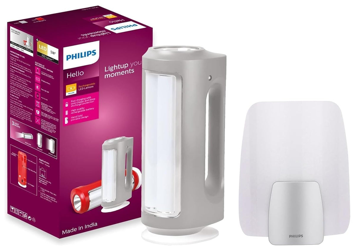 Philips Helio Multi-Functional Emergency Rechargeable LED Lantern (White, B0CCV4HG1S)