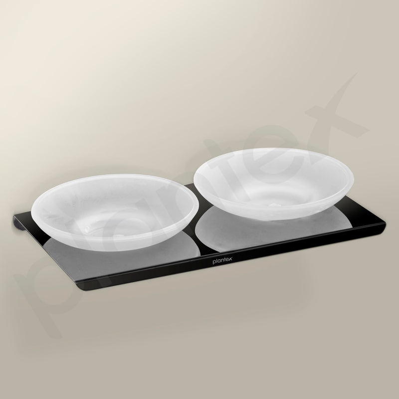 Plantex Stainless Steel Double Soap Holder for Bathroom/Soap Stand/Wall Mounted Soap Holder/Bathroom Accessories - (Black-Chrome)-5