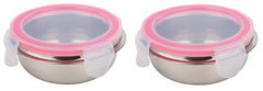 Dynore Stainless Steel Click Lock Air Tight Tiffin/Container|Chutney Sauce Bowl Set of 2