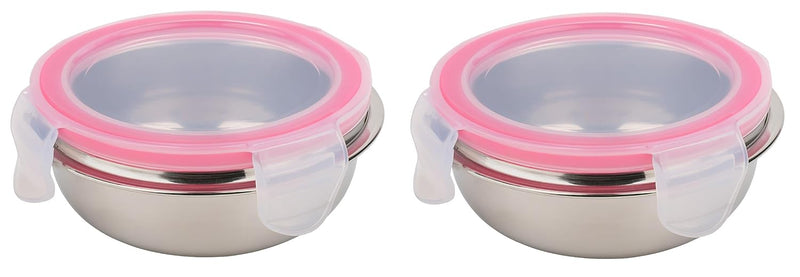 Dynore Stainless Steel Click Lock Air Tight Tiffin/Container|Chutney Sauce Bowl Set of 2
