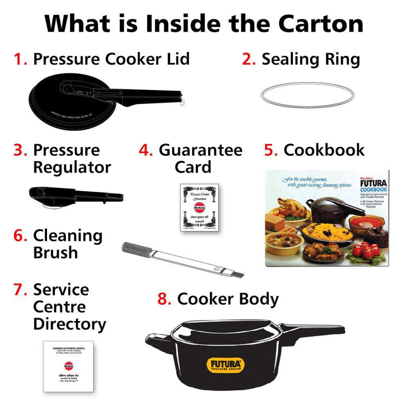 Hawkins Futura 4 Litre Pressure Cooker, Hard Anodised Pressure Cooker, Pan Cooker, Black (FP40)