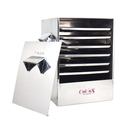 Onions Stainless Steel Cauka/Square/Cubic Idly Cooker 6 Plates comes with 6 Regular Idly & 2 Tatte Idly/Dhokla Plates. Gas Stove and Induction Stove Compactible FOR HOME USE