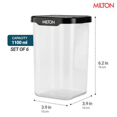 Square Containers for Kitchen Storage - Set of 6 (Milton)