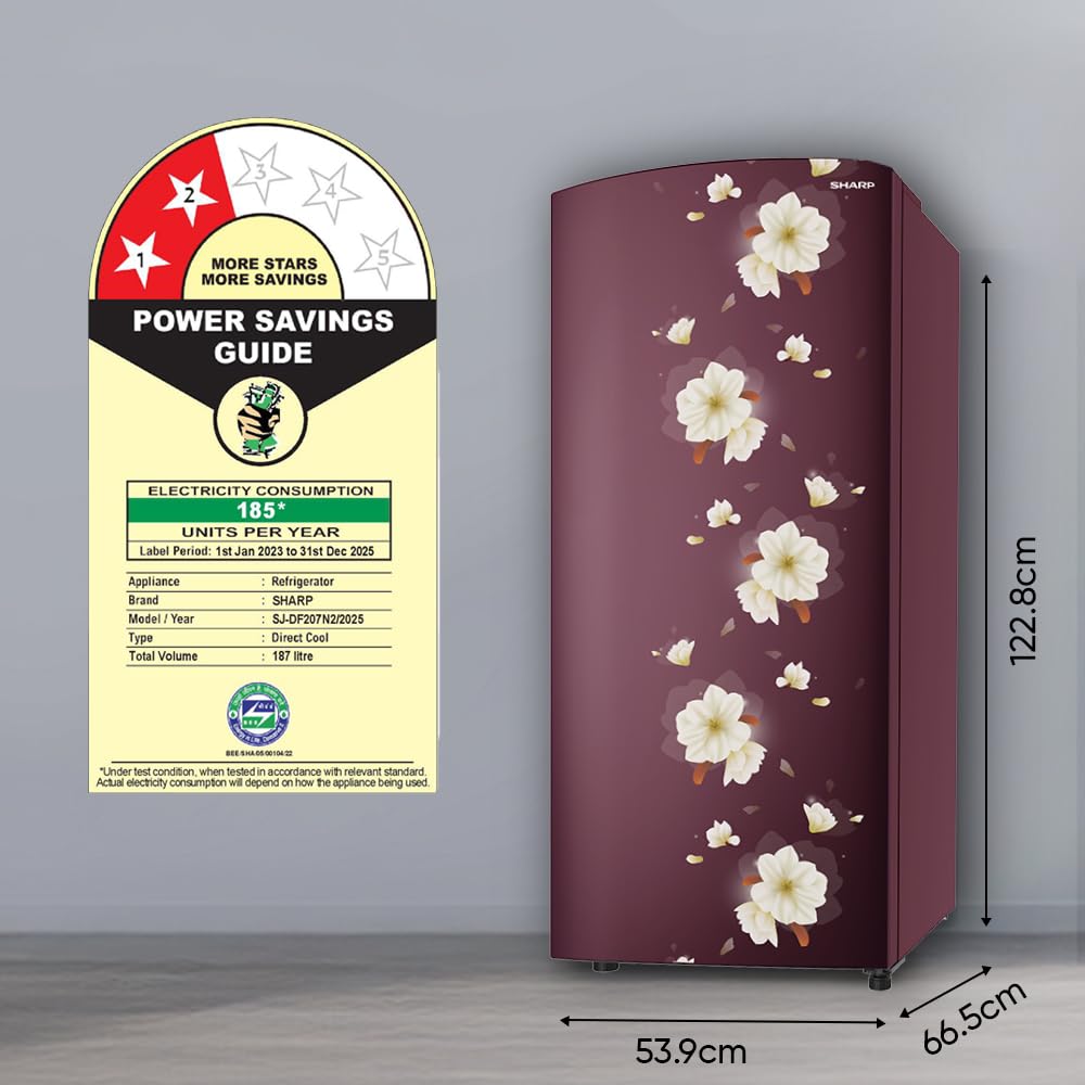 Sharp 197 L Direct Cool Single Door 2 Star Refrigerator (SJ-DF225N2-PRF)-4