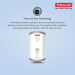 Racold CDR DLX Plus 35L Vertical Energy Efficient Storage Water Heater(Geyser) with Free Standard Installation & Pipes | Temperature Display | Temperature Knob | Titanium Enameled Coating