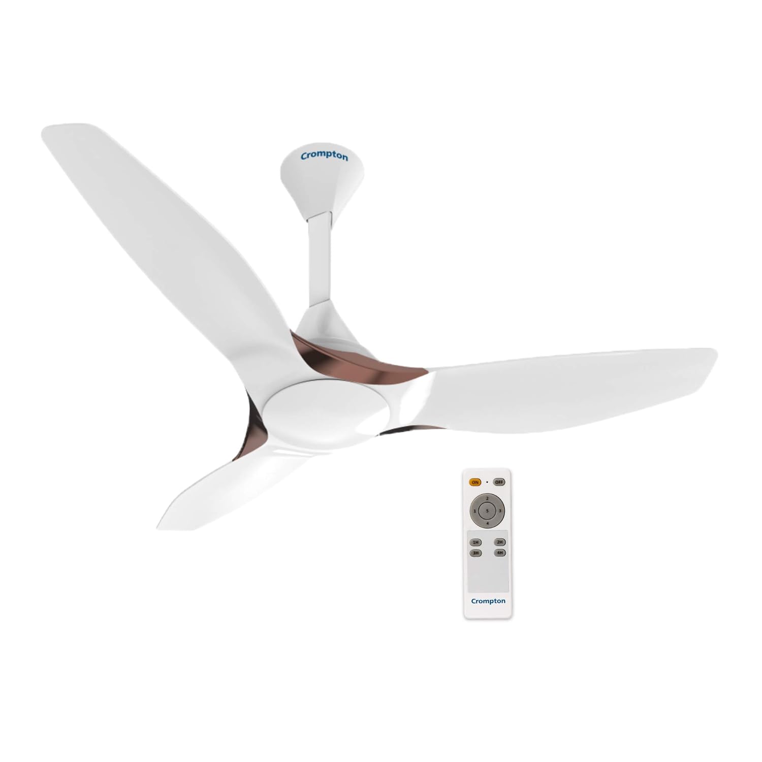 Crompton SilentPro Enso 1225 mm ActivBLDC Remote-controlled Ceiling Fan | 2X Silent | iF Design Award 2021 | 5 Years Warranty (Silk White)