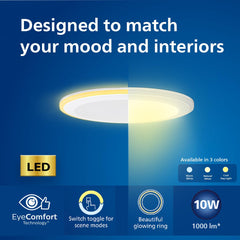Philips 10-watt Round LED Up-Down Downlighter (Pack of 6) (Warm White + Warm White, B0D4VKTL94)