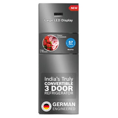 BOSCH MaxFlex Convert 302 L 3 Star Inverter Frost Free Triple Door Refrigerator (CMC33K03NI, 8-in-1 Convertible, UV Protected Body Shield, VitaFresh Technology, Adaptive UI, Sparkly Steel)
