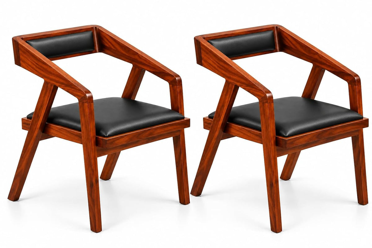 Solid Sheesham Bar Chair Modern Furniture Off Games Wooden High Chair Pu Leather Chair Cushion for Kitchen | Li