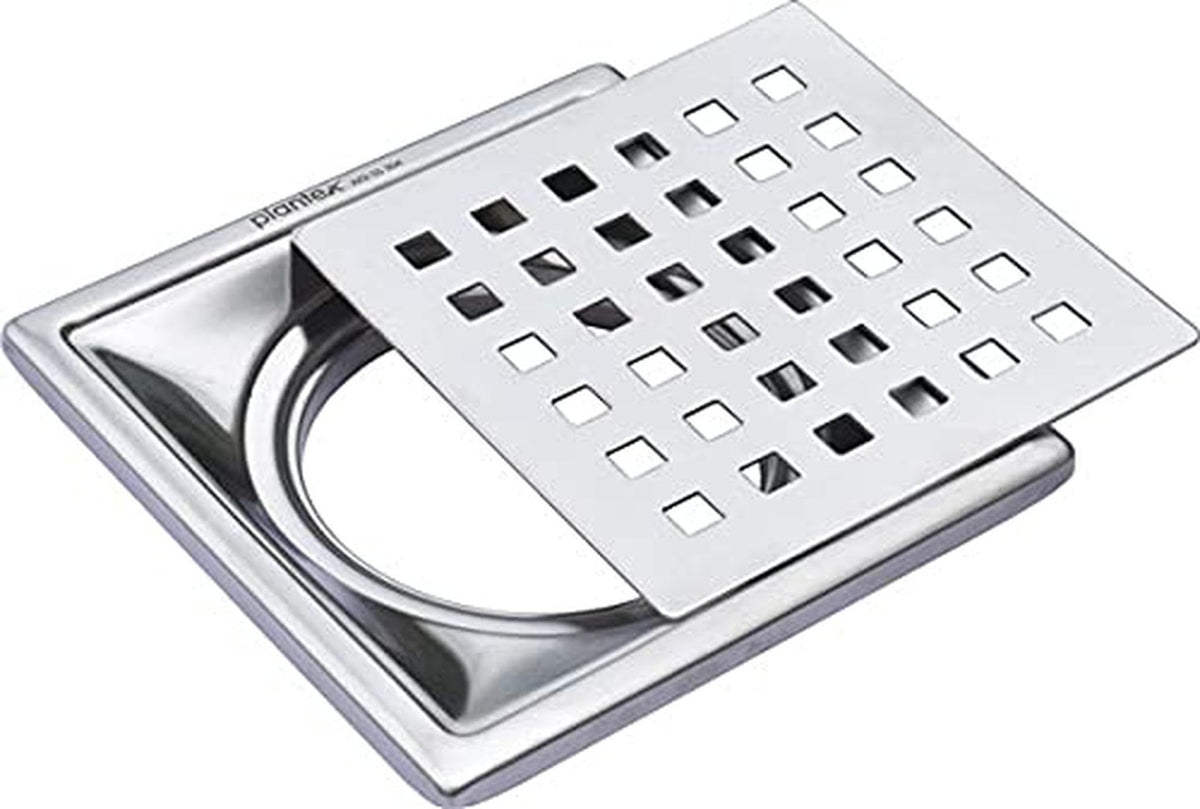 Plantex 304 Grade Stainless Steel Bathroom Floor Drain/Non- Porous Surface Floor Drain/Bathroom Water Drainer/Floor Trap for Bathroom and Kitchen - (6x6 inches)