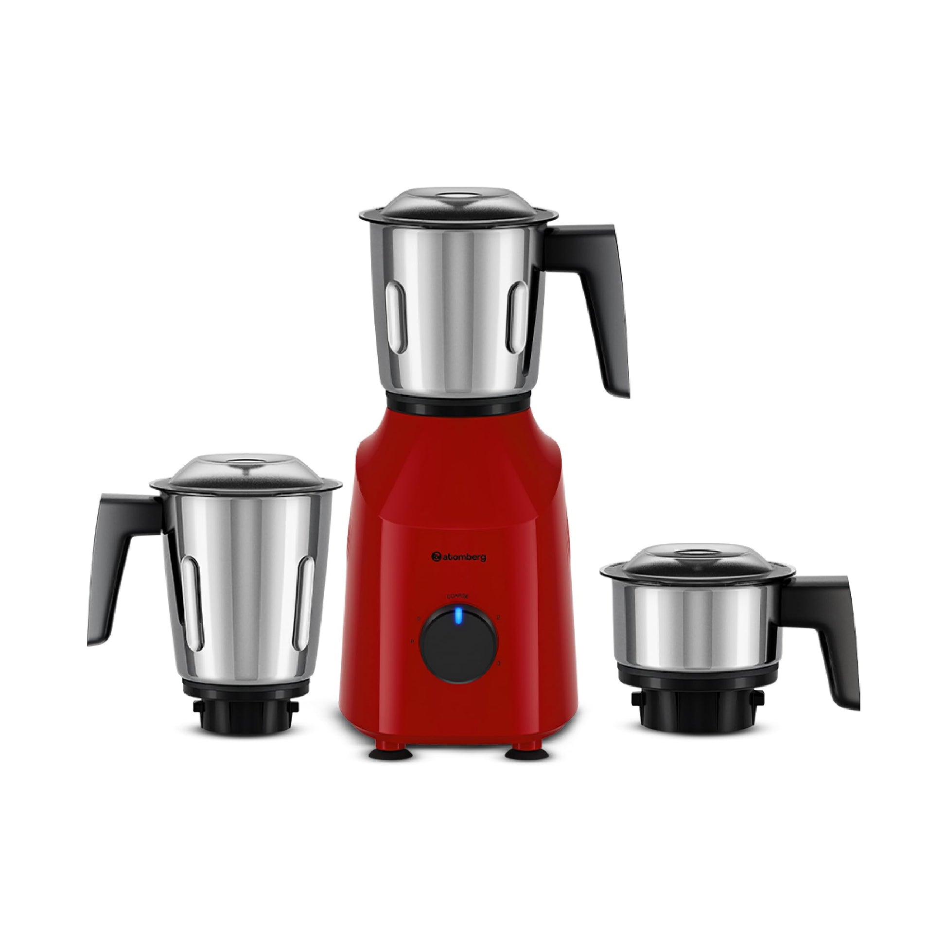 Atomberg Xiana 750 Watt Mixer Grinder | 3 Multipurpose Stainless Steel Jars | Coarse Mode for Silbatta-like Textures | Powerful Intelligent Motor | Easy Fault LED Indication | Gloss Black