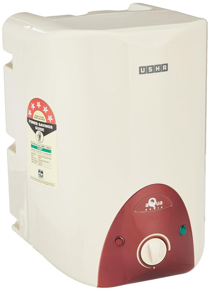 Usha Aquagenie 6 LTR 2500-Watt 5 Star Storage Water Heater (Ivory Wine),with Free Installation and Connection Pipes