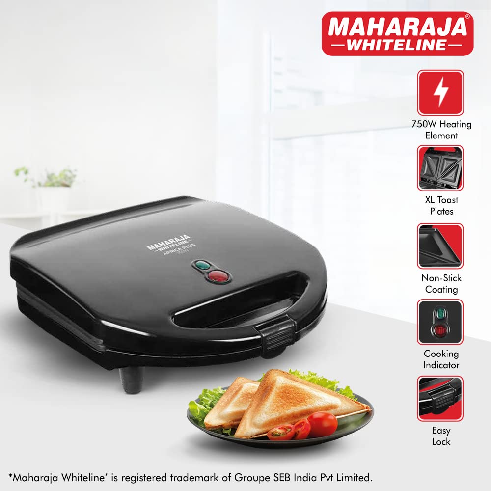 Maharaja Whiteline Aprica Plus Sandwich Maker - SM-205 (Black)
