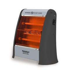 Maharaja Whiteline Quato 800 Watts Quartz Heater | 2 Heat Setting | Easy to Carry | Shock Proof Body (Grey)