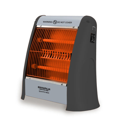 Maharaja Whiteline Quato 800 Watts Quartz Heater | 2 Heat Setting | Easy to Carry | Shock Proof Body (Grey)