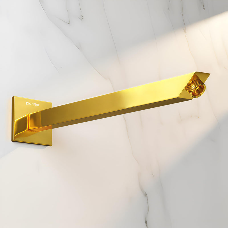 Plantex 12-Inch Shower Arm for Overhead Shower/Stainless Steel Shower Pipe/Wall Mount Bathroom Fitting with 1⁄2-Inch Thread - Pack of 1 (Gold)-1