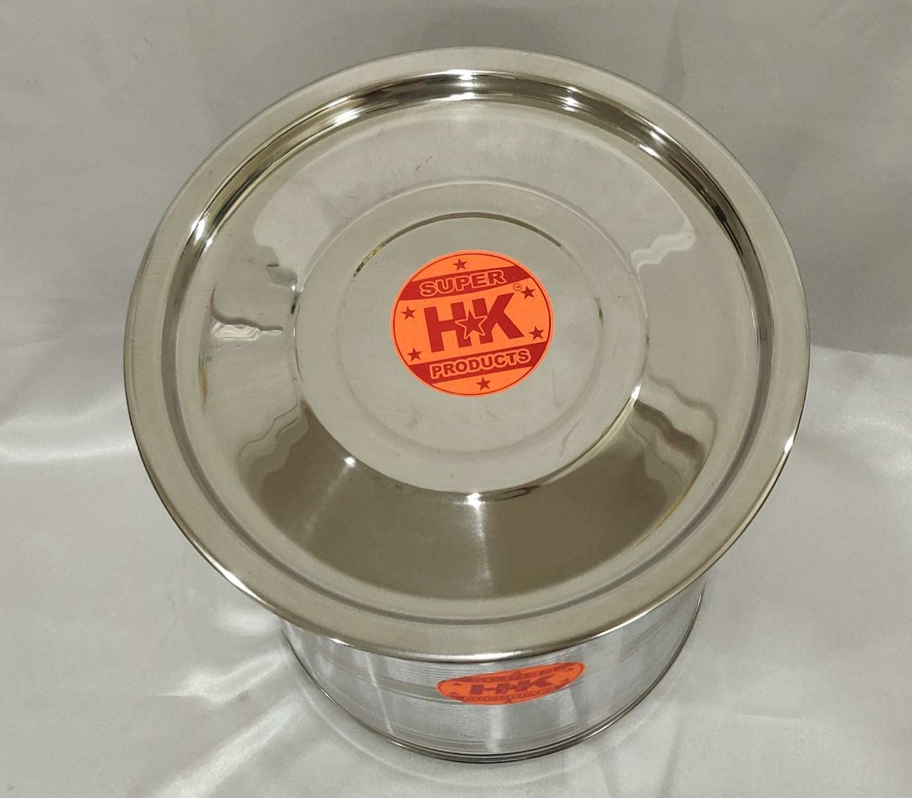 Super HK Stainless Steel Atta Tanki/Container/Box/Drum/Pawali/Tanki With Lid (Do Not Use For Storing Water) (20 Litres), Silver