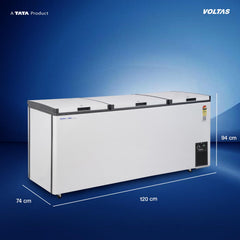 Voltas 600TD CF/CF600TA4 Metal Top Plastic Top Triple Door Chest Freezer, GREY (557L Gross, 508L Net) (CF600TA4-P)-2