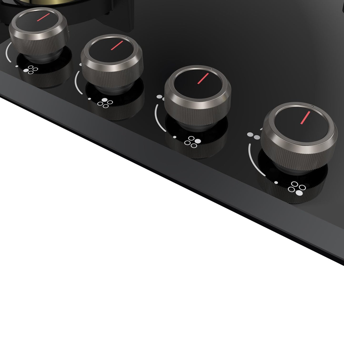 KAFF ASHFORD Built-in Hob/Hobtop 4 Burners | Auto Electric Ignition Glass Top, 78 CM | Full Brass Burners with all Flame Failure Device | 8 MM Thick Tempered Glass Black | ASF784