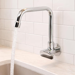 HOUZA Brass Kitchen Sink Tap Faucet with Pull Down Sprayer | Kitchen Tap with 360 Degree Flexible Silicon Swivel Spout | Water Saving Aerated Dual Flow Kitchen Faucet for Sink (Chrome Finish, Black)