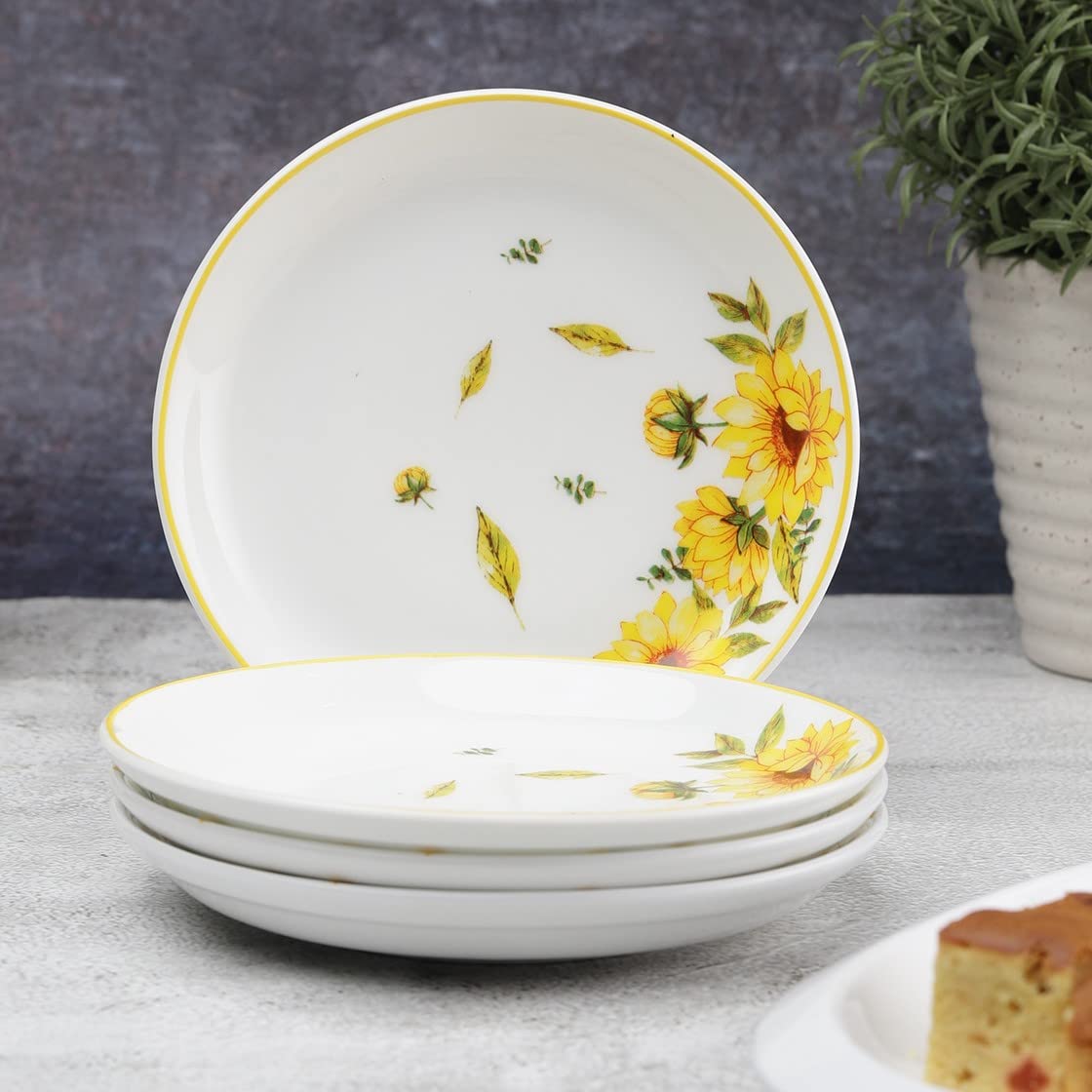 Clay Craft Cream Imperial Cup & Saucer 180ml, Set of 12 (6 Cups + 6 Saucers) Blue