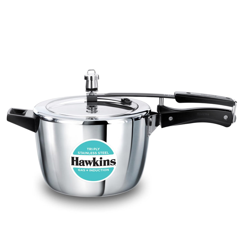 Hawkins 2.5 Litre Triply Stainless Steel Pressure Cooker, Inner Lid Cooker, Silver (HSST25)
