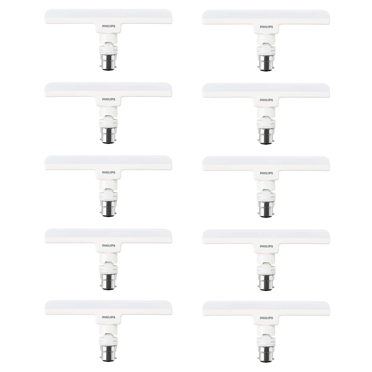 Philips 10W LED Lamp Base B22 Linear (Crystal White, Pack of 10)