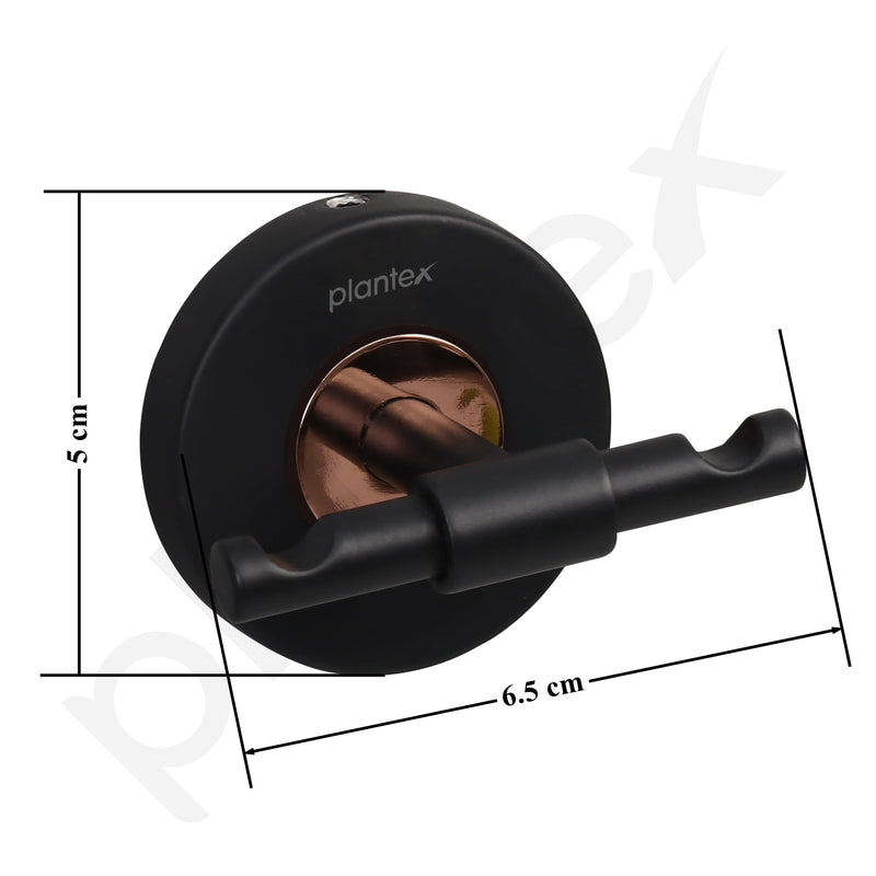 Plantex Brass with 304 Grade Stainless Steel Robe Hook/Cloth-Towel Hanger/Door Hanger-Hook Bathroom Accessories - RDAB (Black)-4