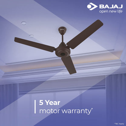 Bajaj Energos 26 BLDC 1200MM (48 Inch) Ceiling Fan With Remote | BEE 5 Star Rated | Energy Efficient 【Red Walnut】
