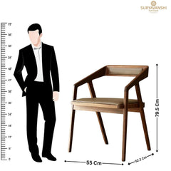 Solid Sheesham Arm Chair Modern Furniture Off Games Wooden High Chair Pu Leather Cushion for Kitchen | Living R