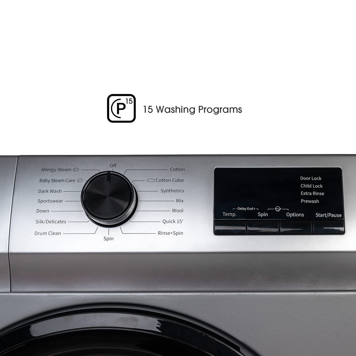 Hisense 7.0 Kg Fully-Automatic Front Loading Washing Machine (WFVB7012MS, Silver, Steam Wash, Built in Heater), Silver-5