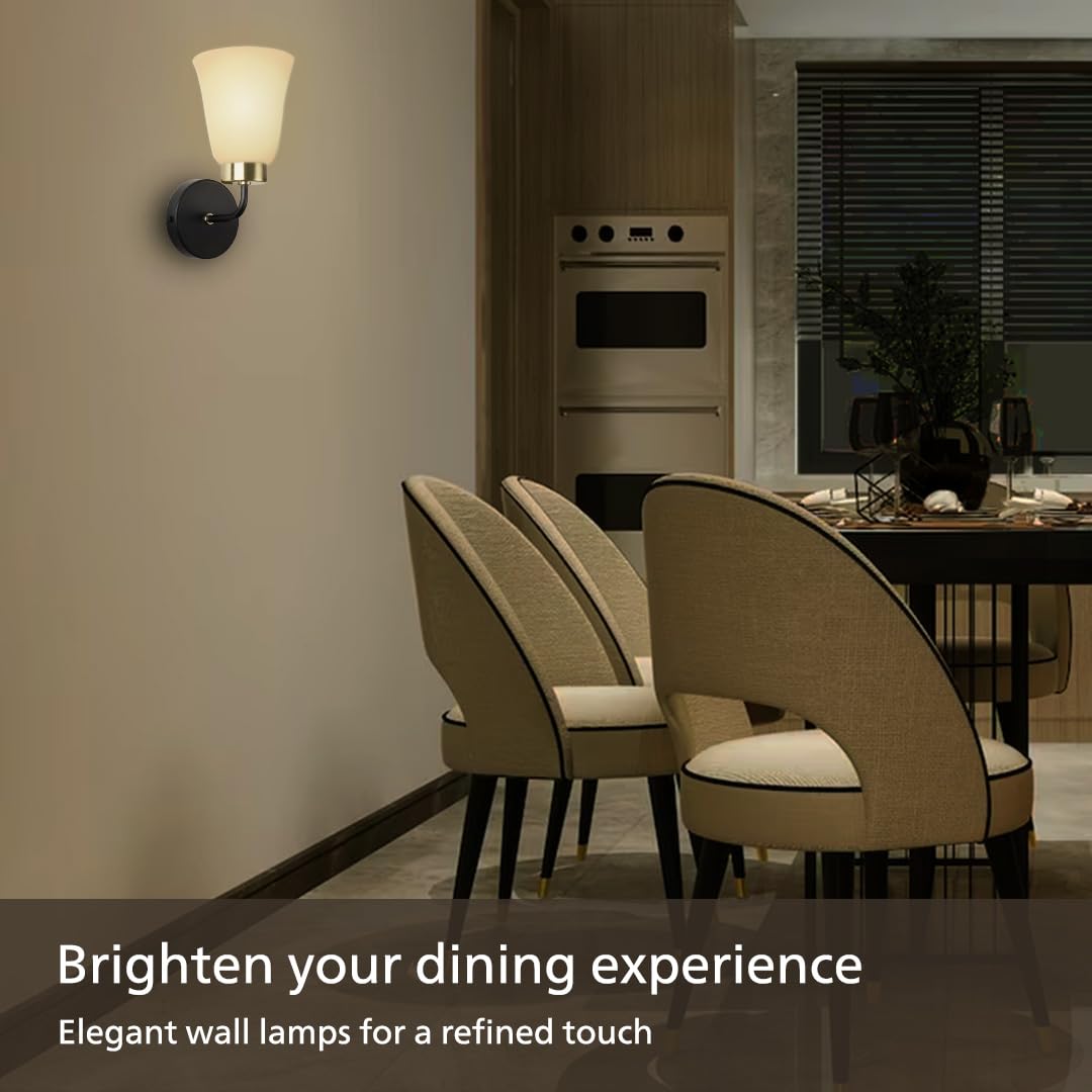 Philips Trumpet Black & Brass Wall Light