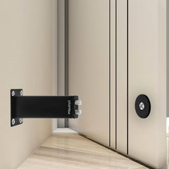 Plantex Stainless Steel Wall-Mounted Magnetic Door Stopper/Door Magnets to Hold Door/Door Catcher for Wooden Door/Stops for Door - Pack of 6 (Matt Black)-1