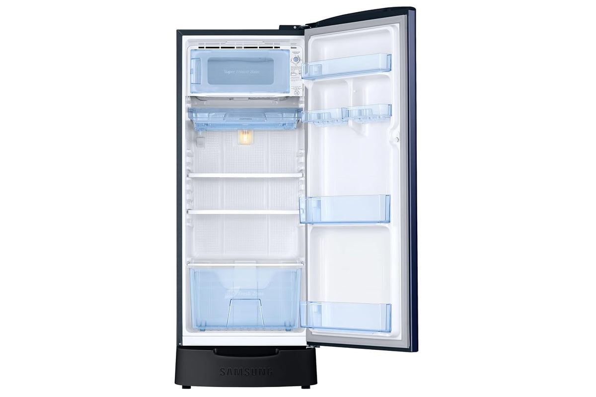 Samsung 183 L, 2 Star, Digital Inverter, Direct-Cool Single Door Refrigerator (RR20H1812HV/HL, Himalayan Poppy Blue, Base Stand Drawer, Single Touch)-4