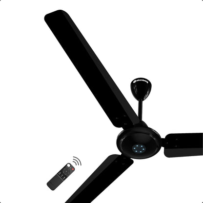 atomberg Ikano 1400mm BLDC Ceiling Fan with Remote | BEE 5 star | High Air Delivery | LED Speed Indicator | Low Noise | Timeless Design with Power Saving | 3 Year Warranty | Gloss Black