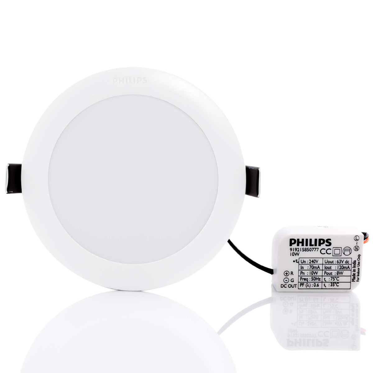 Philips Astra Prime 10-Watt Round LED Panel Ceiling Light (Cool Day Light, White, Pack of 2)