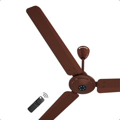 atomberg Ikano 1400mm BLDC Ceiling Fan with Remote | BEE 5 star | High Air Delivery | LED Speed Indicator | Low Noise | Timeless Design with Power Saving | 3 Year Warranty | (Gloss Brown)