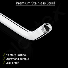 Plantex 11-Inch Round Bend Shower Arm for Overhead Shower/Stainless Steel Shower Pipe/Wall Mount Bathroom Fitting with 1⁄2-Inch Thread - Pack of 1 (Chrome)-2