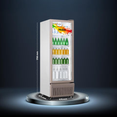 Haier HVC 405 GT5, 5 Star, Touch LED Visi Cooler Glass Door, Adjustable Shelves, Single Door Commercial Refrigerator (360 L, White)